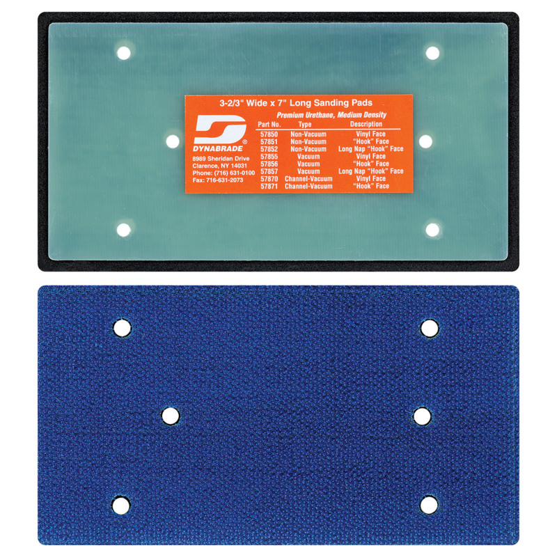 3-2/3" (93 mm) W x 7" (178 mm) L Non-Vacuum Dynabug Disc Pad, Hook-Face, Long Nap