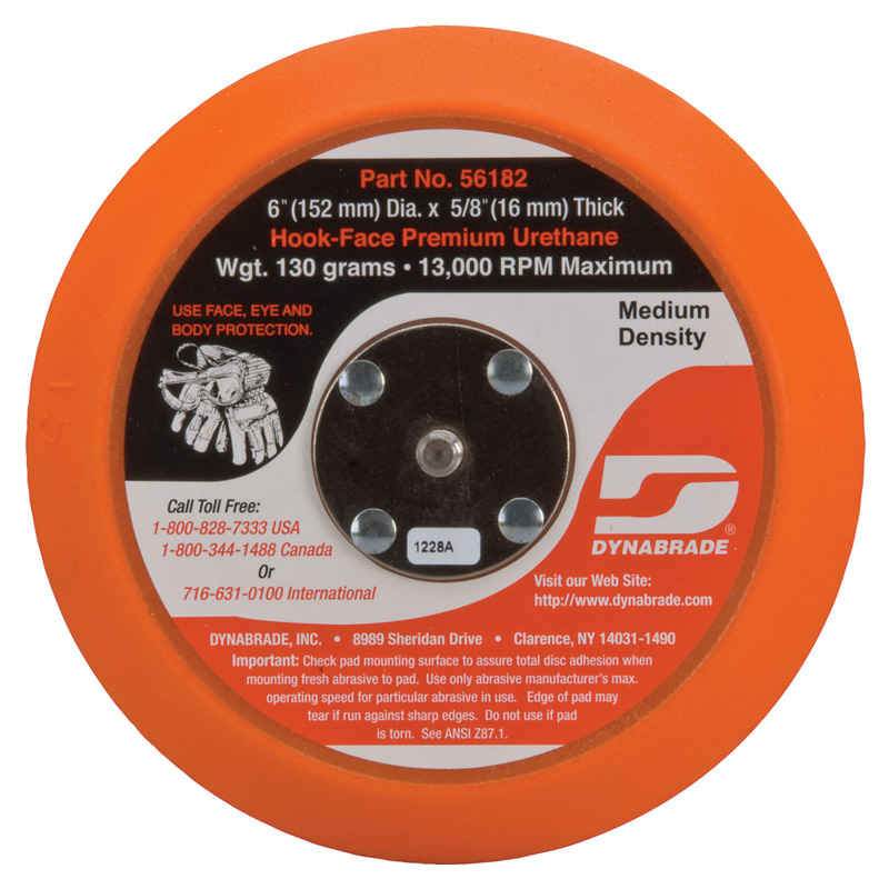 6" (152 mm) Dia. Non-Vacuum Disc Pad, Hook-Face Short Nap