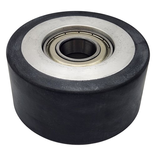 Contact Wheel, 4" Dia.x 2" W x 5/8" I.D., Flat Face, 70 Duro Rubber